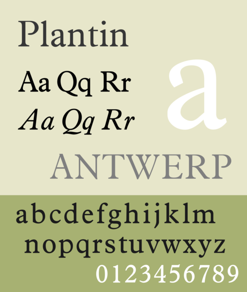 File:Plantin font sample.png