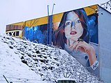 Praha - Vinohrady, Šrobárova - mural (Chemis, 2017)