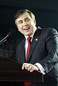 Presiden Georgia Mikheil Saakashvili di Tbilisi, Maret 22, 2008.jpg