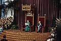 Queen Juliana of the Netherlands giving a speech from the throne in the Ridderzaal