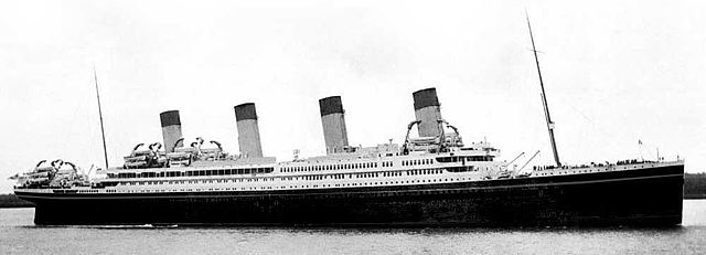 An artist's conception of Britannic in her intended White Star livery