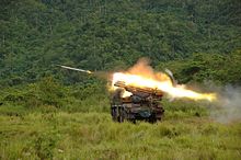 Indonesian Korps Marinir RM-70 unit firing RM 70 in Indonesia.jpg