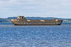 The concrete ship in the Wismar Bay (Baltic Sea) in front of Redentin