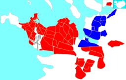 Grafarvogur markerat i blått på en karta över Reykjavik.