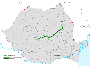 <span class="mw-page-title-main">Sibiu–Bacău Motorway</span> Planned motorway in Romania