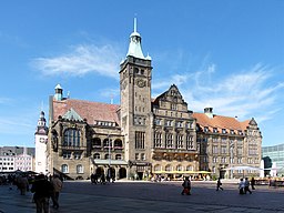 Sachsen, Chemnitz, Neues Rathaus, Einweihung 1911, Foto vom 06.09.2011