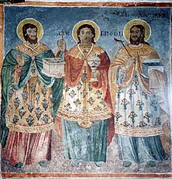 Стенопис на Свети Козма, Дамян и Пантелеймон
