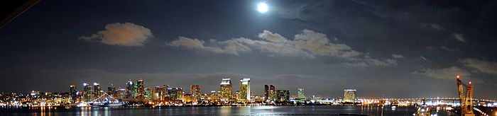 Panorama de San Diego vu depuis North Island.