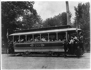 School children of the 6th Division on a Columbia Railway Company trolley car no. 20 in 1899