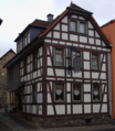 English: Half-timbered building in Schotten, Vogelsbergstrasse 75, Hesse, Germany