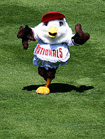 Screech, the Washington Nationals mascot before his 2009 "growth spurt" Screech standing.jpg