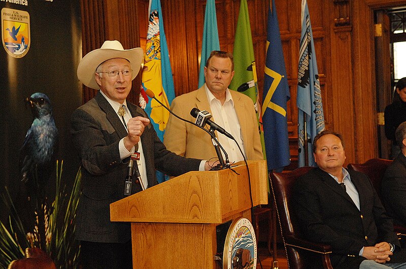 File:Secretary of the Interior Ken Salazar announces a $280 million investment in the U.S. Fish and Wildlife Service during a press conference at the Montana State Capital in Helena.jpg