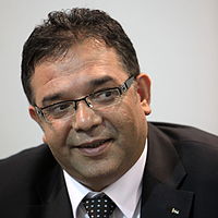 Shaddad Attili, Head of the Palestinian Water Authority from 2008 until 2014 at the 6th World Water Forum in Marseille, 2012. Shaddad Attili-IMG 4130.jpg