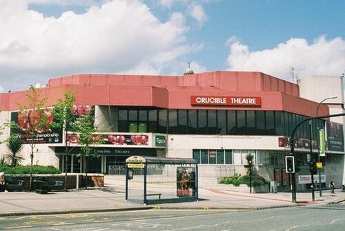 The Crucible Theatre, Sheffield (pictured in 2005) has been the venue for the World Snooker Championship since 1977.