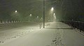 大雪で積雪した潮鶴橋（2014年2月14日深夜）