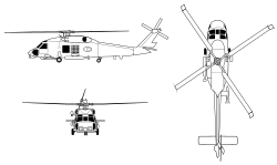 Sikorsky SH-60 Seahawk orthographical image.svg