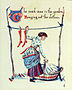 Illustrasjon av Walter Crane til det engelske barneverset «Sing a Song of Sixpence» med jenta som heng opp tøy.