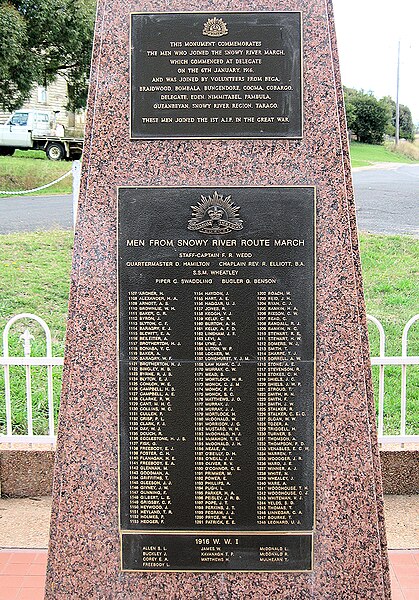 File:Snowy River March - Delegate memorial.jpg