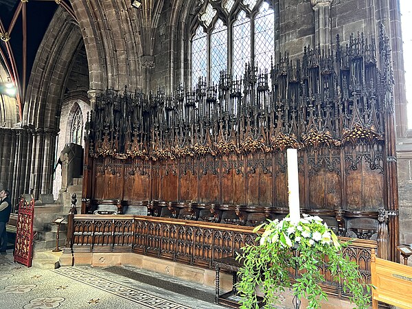 The medieval choir stalls