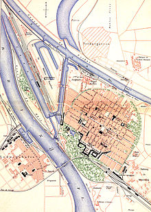 Historical map of Mannheim in 1880