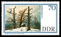 Briefmarke DDR 1967, Motiv Hünengrab im Schnee