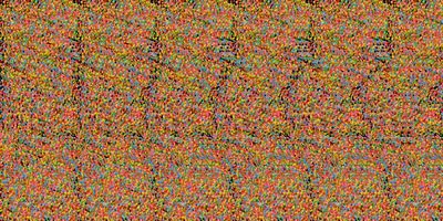 This random dot autostereogram features a raised shark with fine gradient on a flat background. () Stereogram Tut Random Dot Shark.png