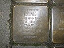 Pietră de poticnire Ludwig Perlhefter, 1, Heiligkreuzgasse 13, centrul orașului, Frankfurt pe Main.jpg