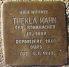 Stolperstein für Thekla Kahn