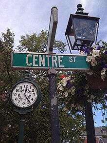 Street clock at Front and Centre Streets Street clock, Bath, Maine.jpg