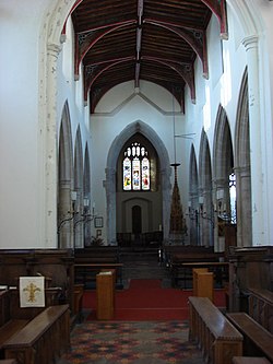 The interior of St Gregory's, the main parish church of Sudbury. Sudbury - Church of St Gregory (interior).jpg