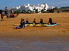 A surf lesson in Essaouira. Surf lesson, Essaouira, Morocco.jpg
