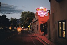 Taos Inn at dusk, shot on 35mm color film. Taos Inn At Dusk.jpg