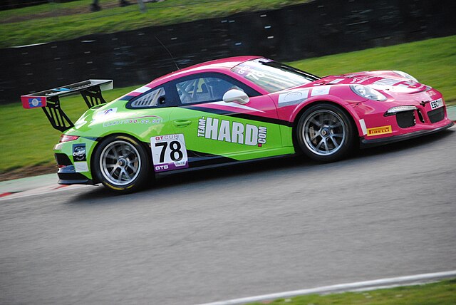 A Porsche 991 GT3 Cup run by Team HARD, Ben Clayden and Sam Randon and competing in the GT Cup Championship.
