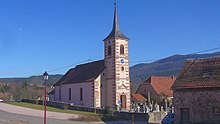 La partie nord de l'église Saint-Jacques de Thanvillé.