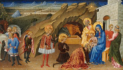 The Adoration of the Magi (ca. 1450) tempera on panel (10.5 x 18.25 in.) National Gallery of Art, Washington