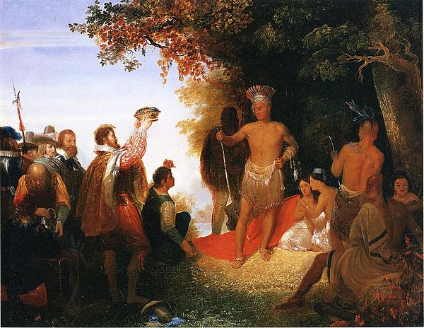 The Coronation of Powhatan, oil on canvas, John Gadsby Chapman, 1835