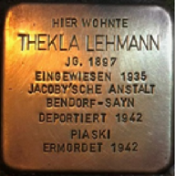 Der Stolperstein für Thekla Lehmann in der Hospitalstraße 32 in St. Wendel