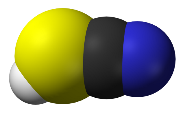 Spacefill model of thiocyanic acid