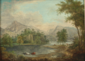 Un paysage de montagne avec un troupeau au bord de la rivière (1858) (collection privée).