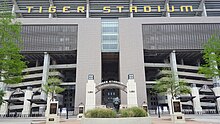 Tiger Stadium (LSU) Champions Plaza-Mike the Tiger.jpg