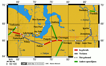 The route of the Norilsk Railway