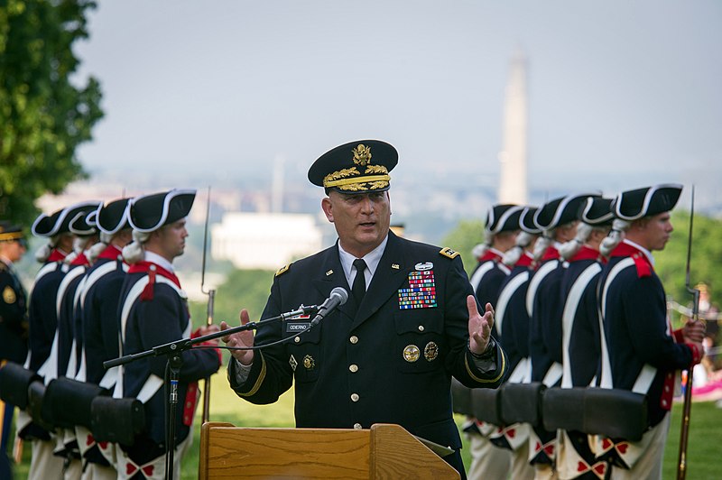 File:U.S. Army Gen. Ray Odierno, the chief of staff of the Army, delivers remarks as the host of the Twilight Tattoo at Whipple Field at Joint Base Myer-Henderson Hall, Va., May 22, 2013 130522-A-AO884-225.jpg