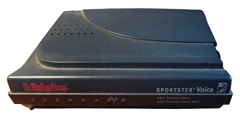 File:US Robotics 56K Sportster Voice telephone modem, front (removed background, horizontal, perspective).jpg