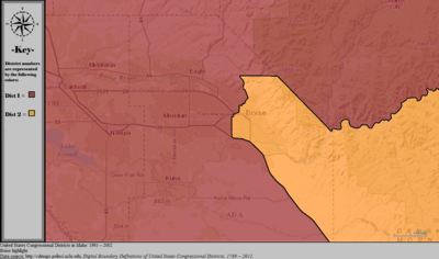 United States Congressional Districts in Idaho (metro highlight), 1993 – 2002.tif