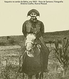 Vaqueiro no sertão da Bahia, ano 1903, típico aboiador.