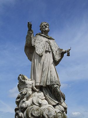 Varaždin, Croatia - statue near Old Town (castle)