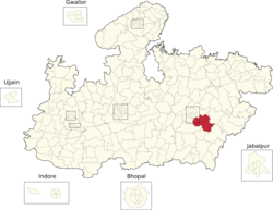 Vidhan Sabha constituencies of Madhya Pradesh (106-Niwas).png