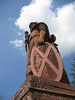 Statue of William Wallace, Bemersyde statue in Scottish Borders, Scotland, UK