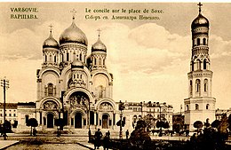 Katedralny sobōr św. Aleksandra Newskigo we Warszawie na aufnamie z 1910 roku