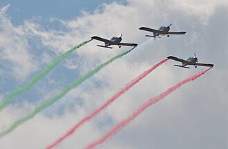 The WeFly! Team use smoke to represent the Tricolore Italiano WeFly! Tricolore.jpg